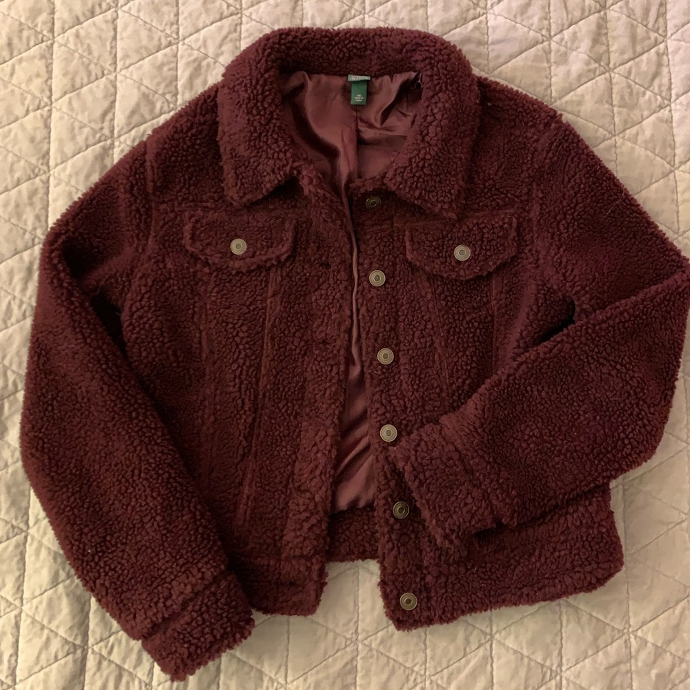 Maroon sherpa jacket